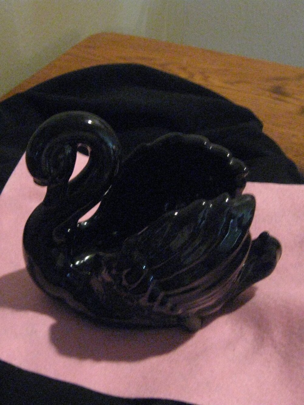 Black MCM Ceramic Swan Planter by Formco USA